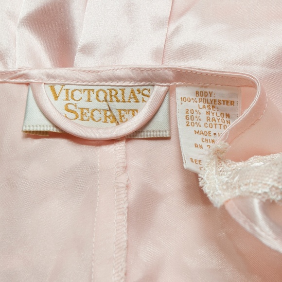 Vintage Victorias Secret Robe Lace Trim L 1611X - Picture 3 of 4